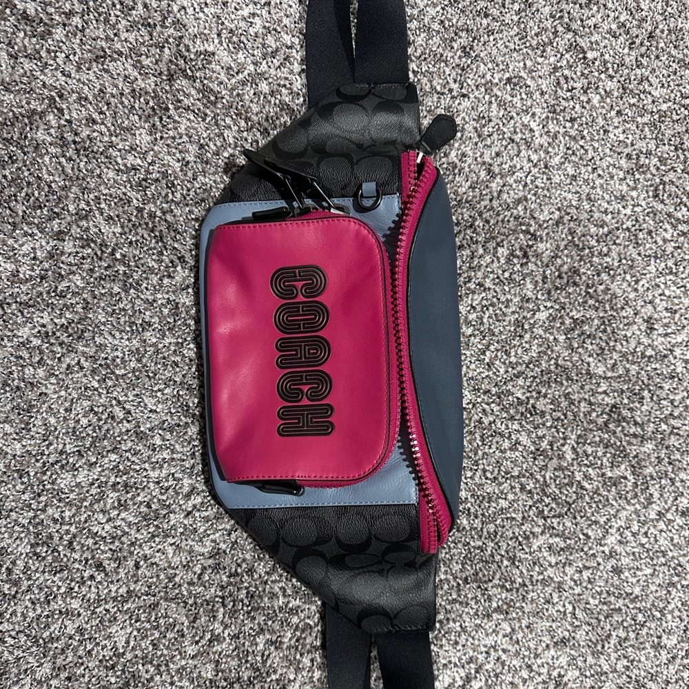 Luxury Coach Leather Belt Bag Crossbody